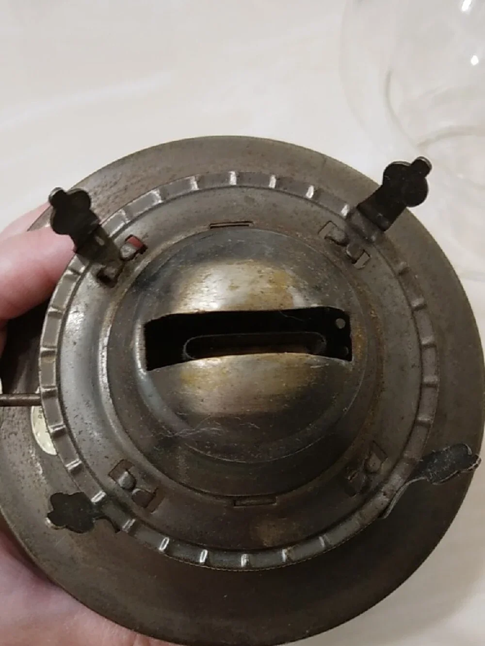 Vintage Lamplight Farms Gray Metal Oil Lamp Rustic Farmhouse Decor